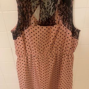 Lacey polka dot dress with pockets!